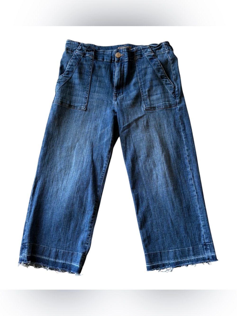 Kut from the Kloth Charlotte High Rise Cropped Wide Leg Jeans Size 12
